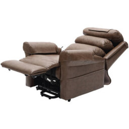 Loops Comfortable Dual Motor Rise And Recline Armchair In Nutmeg Pu Leather - thumbnail 2