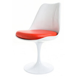 Fusion Living Tulip Set - Marble Medium Circular Table And Four Chairs With Pu Cushion Red - thumbnail 4