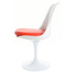 Fusion Living Tulip Set - Marble Medium Circular Table And Four Chairs With Pu Cushion Red - thumbnail 7