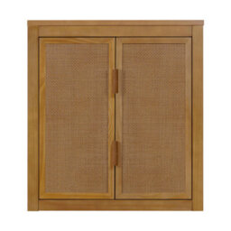 Teamson Home Hatteras Bathroom Wall Cabinet Rattan Doors, Natural - thumbnail 3
