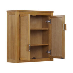 Teamson Home Hatteras Bathroom Wall Cabinet Rattan Doors, Natural - thumbnail 4
