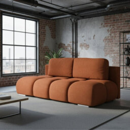 Honey Mini Sofa Bed With Storage 190X150 Cm Sleeping Surface Orange - thumbnail 1