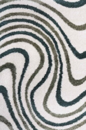 The Rugs Moodi Shaggy Green Rippletide Rug Runner Striped Thick High Pile For Living Rooms, Bedrooms, Hallways, Kitchens - thumbnail 1