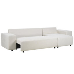 Beliani Corner Sofa Bed 3 Seater Luspa Fabric Light Beige With Storage Left Hand - thumbnail 7