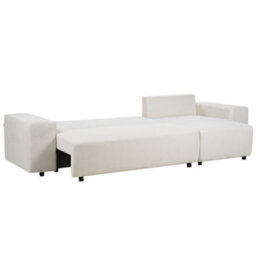 Beliani Corner Sofa Bed 3 Seater Luspa Fabric Light Beige With Storage Left Hand - thumbnail 8