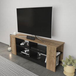 Decorotika Space Tv Stand Tv Unit For Tvs Up To 55 Inch Walnut And Black - thumbnail 5