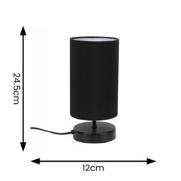 Valuelights Francis Pair Of Black Touch Table Lamps And Shade And Bulbs - thumbnail 5