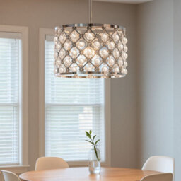 Luxury Chrome Crystal Droplet Pendant Lamp Shade 26Cm - thumbnail 2