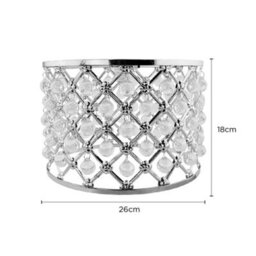 Luxury Chrome Crystal Droplet Pendant Lamp Shade 26Cm - thumbnail 3