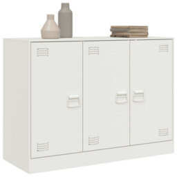 Vidaxl Sideboard White 99X39X73 Cm Steel - thumbnail 4