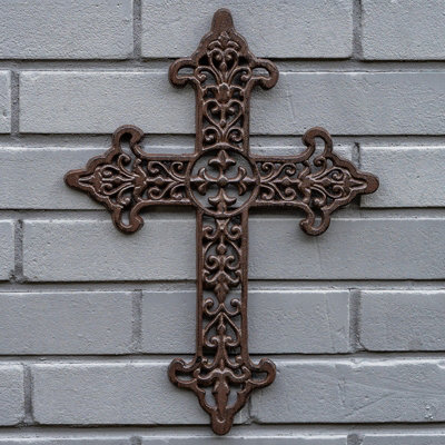 Woodside Cast Iron Home/garden Cross Wall Mounted Decoration, Indoor/outdoor - image 1