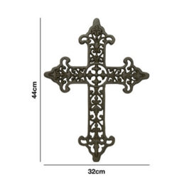 Woodside Cast Iron Home/garden Cross Wall Mounted Decoration, Indoor/outdoor - thumbnail 6