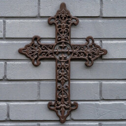 Woodside Cast Iron Home/garden Cross Wall Mounted Decoration, Indoor/outdoor - thumbnail 1