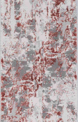 Styra Modern Living Room Rug - Abstract Area Rugs Pink - Runner 60X220 Cm - image 1