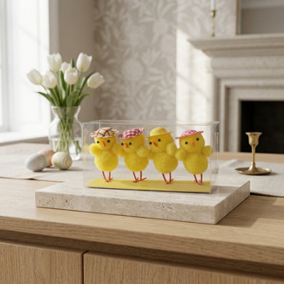 Garden Greatness Set Of Four Decorative Chicks With Hats - image 1