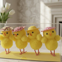 Garden Greatness Set Of Four Decorative Chicks With Hats - thumbnail 3