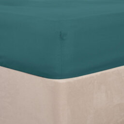 Ohs Plain Dyed Fitted Bed Sheets Non-Iron, Teal - Single - thumbnail 3