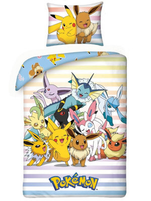 Pokémon Characters Single 100% Cotton Duvet Cover Set - European Size