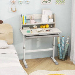 Costway Kids Study Desk Height Adjustable Children Writing Table W/ Tilt Desktop - thumbnail 3