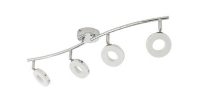 GoodHome Sham Tube Metal & Plastic Chrome Effect 4 Lamp Led Ceiling Light - image 1