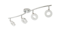 GoodHome Sham Tube Metal & Plastic Chrome Effect 4 Lamp Led Ceiling Light - thumbnail 1