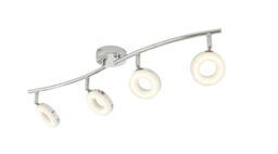 GoodHome Sham Tube Metal & Plastic Chrome Effect 4 Lamp Led Ceiling Light - thumbnail 2