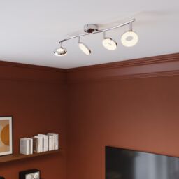 GoodHome Sham Tube Metal & Plastic Chrome Effect 4 Lamp Led Ceiling Light - thumbnail 4
