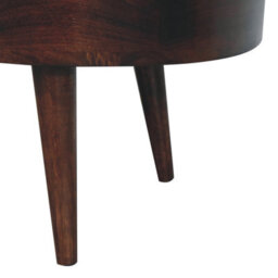 Artisan Furniture Solid Wood  California Walnut Rounded Coffee Table, 2-Drawers, Nordic Legs, Dark Brown - thumbnail 8