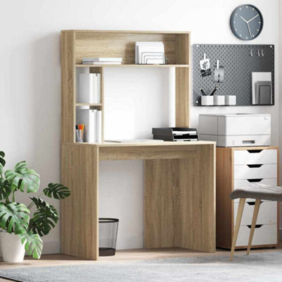 Walplus Desk With Shelf Sonoma Oak 91 X 50 X 149 Cm Engineered Wood - image 1
