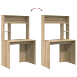 Walplus Desk With Shelf Sonoma Oak 91 X 50 X 149 Cm Engineered Wood - thumbnail 9