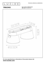 Lucide Trigono Modern Twin Ceiling Spotlight - 2Xgu10 - Black - thumbnail 7