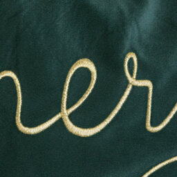 Samuel Alexander 49Cm Dark Green Christmas Decorative Merry Cushion With Gold Detail - thumbnail 5