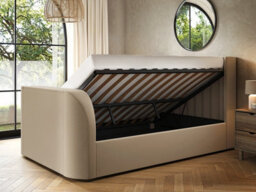 Flair Fallon Tv Side Lift Ottoman Bed Beige Velvet Double - thumbnail 2