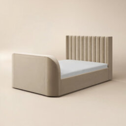 Flair Fallon Tv Side Lift Ottoman Bed Beige Velvet Double - thumbnail 5