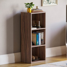 Lassic Vida Designs Oxford Walnut 3 Tier Cube Bookcase Freestanding Shelving Unit (H)800mm (W)320mm (D)240mm