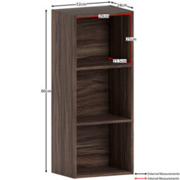 Lassic Vida Designs Oxford Walnut 3 Tier Cube Bookcase Freestanding Shelving Unit (H)800mm (W)320mm (D)240mm - thumbnail 2