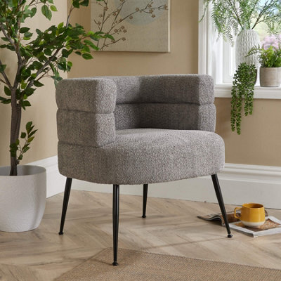 Home Source Boucle Barrel Chair Grey - image 1