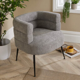 Home Source Boucle Barrel Chair Grey - thumbnail 3