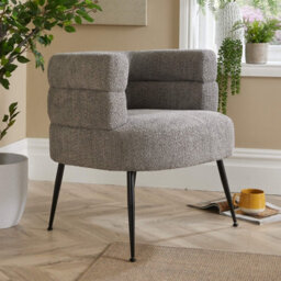 Home Source Boucle Barrel Chair Grey - thumbnail 2