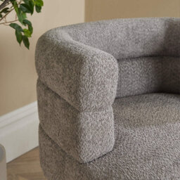 Home Source Boucle Barrel Chair Grey - thumbnail 5