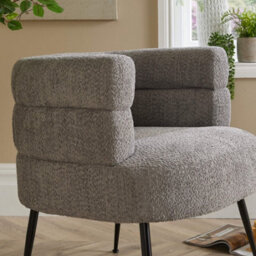 Home Source Boucle Barrel Chair Grey - thumbnail 6