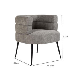 Home Source Boucle Barrel Chair Grey - thumbnail 9