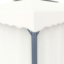 Berkfield Gazebo With Curtain&led String Lights 3X3 M Cream White - thumbnail 7