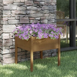 Berkfield Durable Garden Planter Honey Brown 70X70X70 Cm Solid Pinewood - thumbnail 2