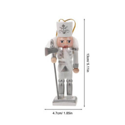 Amorly 4Pcs Nutcracker Christmas Decor, 13Cm Wooden Nutcracker Soldier Figures Set Christmas Tree Hanging Ornaments - thumbnail 5
