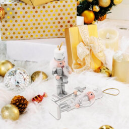 Amorly 4Pcs Nutcracker Christmas Decor, 13Cm Wooden Nutcracker Soldier Figures Set Christmas Tree Hanging Ornaments - thumbnail 7