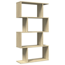 Berkfield Durable Room Divider Bookcase 4-Tier Sonoma Oak 70X24X129 Cm Engineered Wood - thumbnail 1