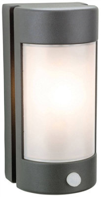Luminosa Lighting Luminosa Arena 1 Light Outdoor Wall Light Light, Pir Graphite, Opal Polycarbonate Diffuser Ip44, E27 - image 1
