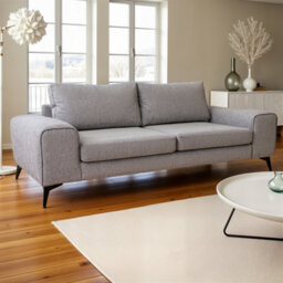 Abakus Direct Venice 3 Seater Sofa In Light Grey With Deep Seats And Extra-Wide Padded Arms - thumbnail 2