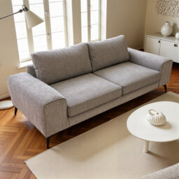 Abakus Direct Venice 3 Seater Sofa In Light Grey With Deep Seats And Extra-Wide Padded Arms - thumbnail 5